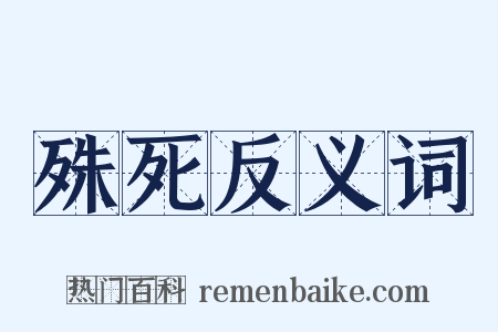 殊死反义词是什么意思的图片